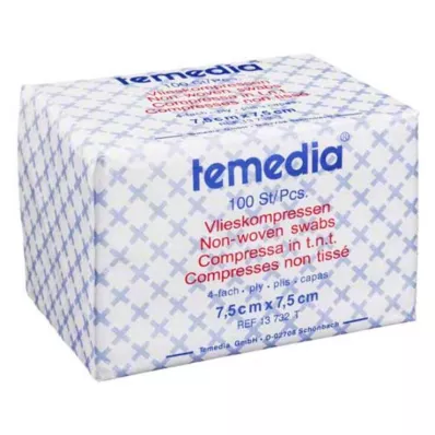 Fleecekompresser 7,5x7,5 cm ikke-sterile 4 ganger, 100 stk Fleecekompresser 7,5x7,5 cm ikke-sterile 4 ganger, 100 stk