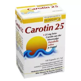 CAROTIN 25 kapsler med fint gull, 100 stk