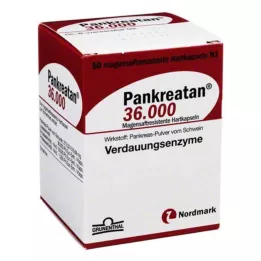 PANKREATAN 36 000 magsaftresistente harde kapsler, 50 stk