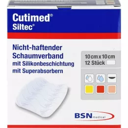 CUTIMED Siltec skumbandasje 10x10 cm ikke-selvklebende, 12 stk