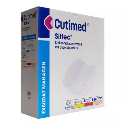 CUTIMED Siltec skumbandasje 10x10 cm ikke-selvklebende, 12 stk