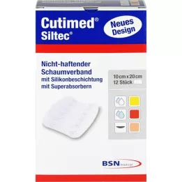 CUTIMED Siltec skumbandasje 10x20 cm ikke-selvklebende, 12 stk