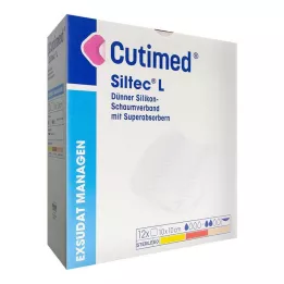 CUTIMED Siltec L Skumbandasje 10x10 cm, 12 stk