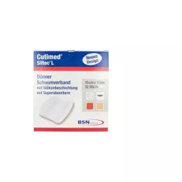 CUTIMED Siltec L Skumbandasje 15x15 cm, 12 stk