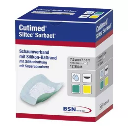 CUTIMED Siltec Sorbact PU-Bandasje 7,5x7,5 cm, 12 stk