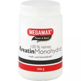 KREATIN MONOHYDRAT 100 % Megamax-pulver, 500 g
