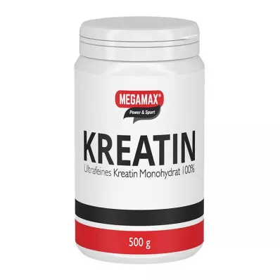 KREATIN MONOHYDRAT 100 % Megamax-pulver, 500 g KREATIN MONOHYDRAT 100 % Megamax-pulver, 500 g