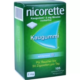 NICORETTE Tyggegummi 2 mg hvitmynte, 105 stk