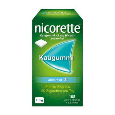 NICORETTE Tyggegummi 2 mg hvitmynte, 105 stk NICORETTE Tyggegummi 2 mg hvitmynte, 105 stk