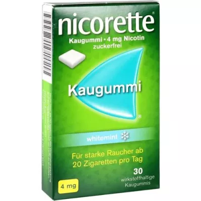 NICORETTE Tyggegummi 4 mg hvitmynte, 30 stk