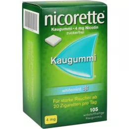 NICORETTE Tyggegummi 4 mg hvitmynte, 105 stk