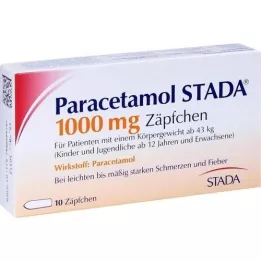 PARACETAMOL STADA 1000 mg stikkpille, 10 stk