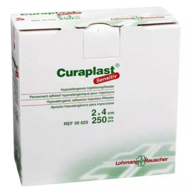 CURAPLAST Sensitivt injeksjonsplaster 2x4 cm, 250 stk