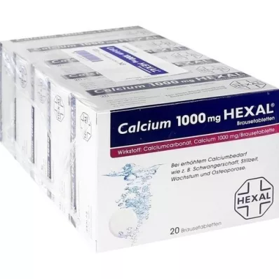 CALCIUM 1000 HEXAL Brusetabletter, 100 stk