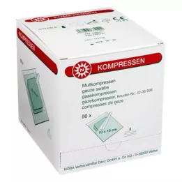 MULLKOMPRESSEN 10x10 cm steril 8x, 50X2 stk