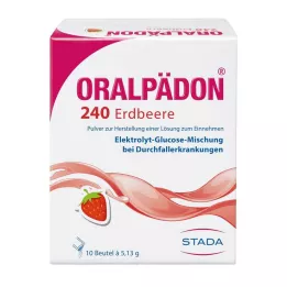 ORALPÄDON 240 Jordbær Btl. pulver, 10 stk