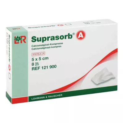 SUPRASORB A Kalsiumalginat Compr.5x5 cm, 8 stk SUPRASORB A Kalsiumalginat Compr.5x5 cm, 8 stk