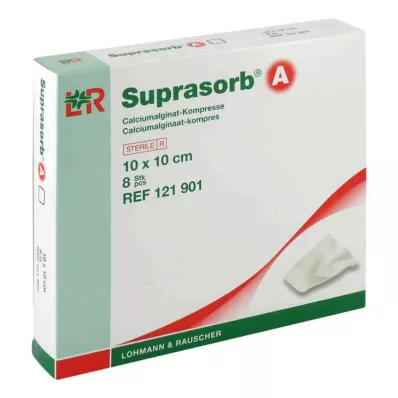 SUPRASORB A Kalsiumalginatkompress 10x10 cm, 8 stk