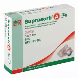 SUPRASORB A+Ag Antimik.Cal.Alginat Kompr.5x5 cm, 8 stk