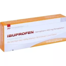 IBUPROFEN Hemopharm 400 mg filmdrasjerte tabletter, 20 stk