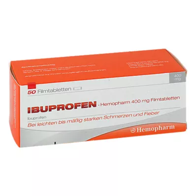 Ibuprofen Hemopharm 400 mg filmdrasjerte tabletter, 50 stk Ibuprofen Hemopharm 400 mg filmdrasjerte tabletter, 50 stk