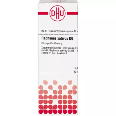 RAPHANUS SATIVUS D 6 Fortynning, 20 ml
