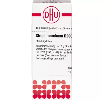 STREPTOCOCCINUM D 200 globuler, 10 g