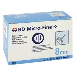 BD Microfine + 8 mm nåler 0,25x8mm, 100 stk