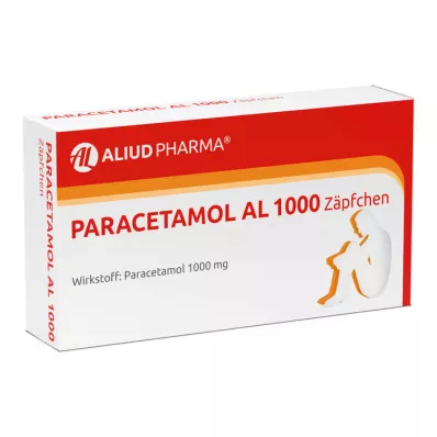 PARACETAMOL AL 1000 stikkpiller, 10 stk