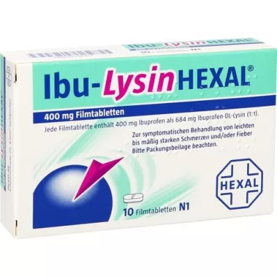 IBU-LYSINHEXAL Filmdrasjerte tabletter, 10 stk