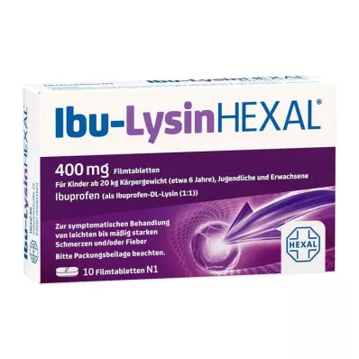 IBU-LYSINHEXAL Filmdrasjerte tabletter, 10 stk IBU-LYSINHEXAL Filmdrasjerte tabletter, 10 stk