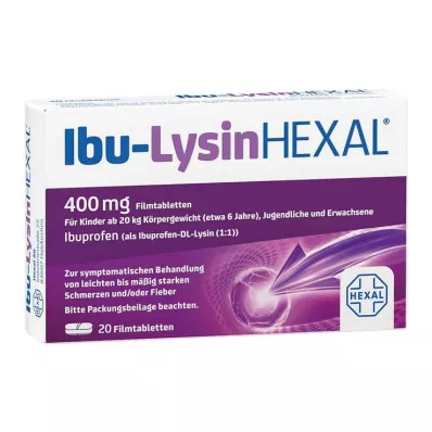 IBU-LYSINHEXAL Filmdrasjerte tabletter, 20 stk IBU-LYSINHEXAL Filmdrasjerte tabletter, 20 stk