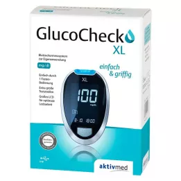 GLUCOCHECK XL Blodsukkermåler sett mg/dl, 1 stk