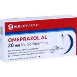 OMEPRAZOL AL 20 mg b.Sodbr.magesafttabletter, 7 stk