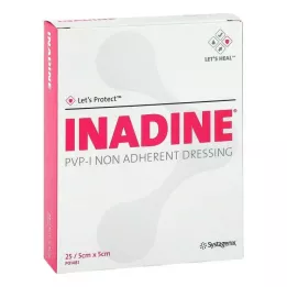 INADINE Salve gaze m. PVP Jod. 5x5cm, 25 stk