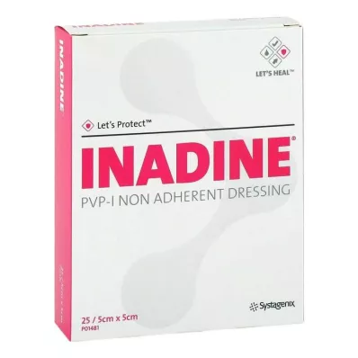 INADINE Salve gaze m. PVP Jod. 5x5cm, 25 stk