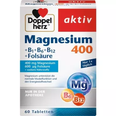 DOPPELHERZ Magnesium 400 mg tabletter, 60 stk