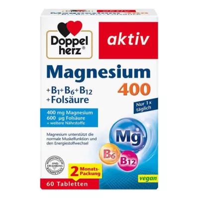 Doppelherz Magnesium 400 mg tabletter, 60 stk Doppelherz Magnesium 400 mg tabletter, 60 stk