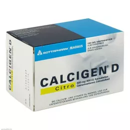 Calcigen D Citro 600 mg / 400 IE tyggetabletter, 120 stk