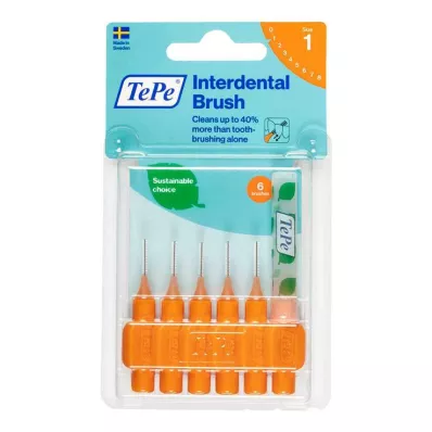 TEPE Interdentalbørste original 0,45 mm ISO 1 oransje, 6 stk TEPE Interdentalbørste original 0,45 mm ISO 1 oransje, 6 stk