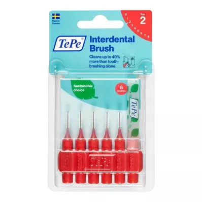 Tepe interdentalbørste 0,5mm rød, 6 stk Tepe interdentalbørste 0,5mm rød, 6 stk