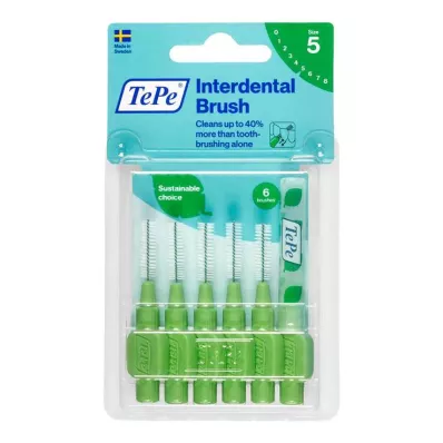 TEPE Interdentalbørste Original 0,8 mm ISO 5 grønne, 6 stk TEPE Interdentalbørste Original 0,8 mm ISO 5 grønne, 6 stk