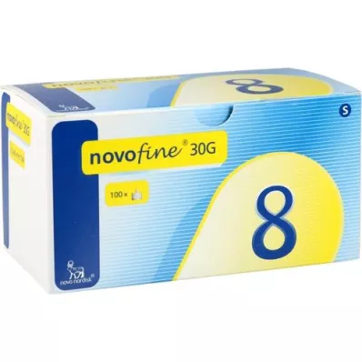 NOVOFINE 8 kanyler 0,30x8 mm 30 G tynnvegg, 100 stk