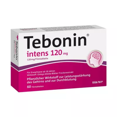 TEBONIN intensive 120 mg filmdrasjerte tabletter, 60 stk TEBONIN intensive 120 mg filmdrasjerte tabletter, 60 stk