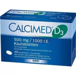 CALCIMED D3 500 mg/1000 IE tyggetabletter, 48 stk