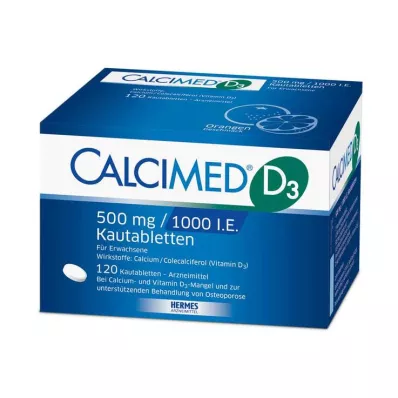 Kalsimert D3 500 mg / 1000 IE tyggetabletter, 120 stk Kalsimert D3 500 mg / 1000 IE tyggetabletter, 120 stk