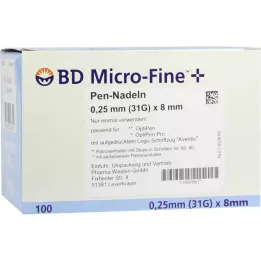 BD MICRO-FINE+ 8 pennåler 0,25x8 mm, 100 stk