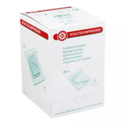SCHLITZKOMPRESSEN 7,5x7,5 cm sterile 12x, 40X2 St SCHLITZKOMPRESSEN 7,5x7,5 cm sterile 12x, 40X2 St