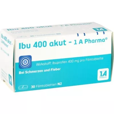 IBU 400 akut-1A Pharma filmdrasjerte tabletter, 30 stk
