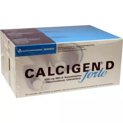 Calcigen D forte 1000 mg / 880 IE brusetabletter, 120 stk Calcigen D forte 1000 mg / 880 IE brusetabletter, 120 stk